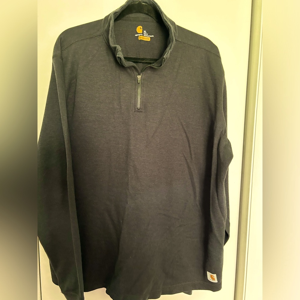 Men’s Carhartt quarter zip pullover. Black. Size XL